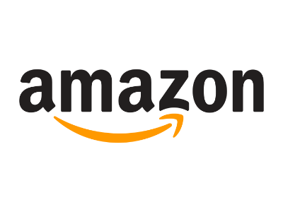 Amazon logo featuring black text with an orange arrow from A to Z, representing a vast selection of products.