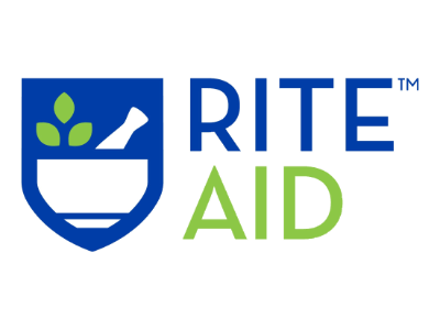 Rite Aid logo featuring a mortar and pestle symbol, representing health and pharmacy services.