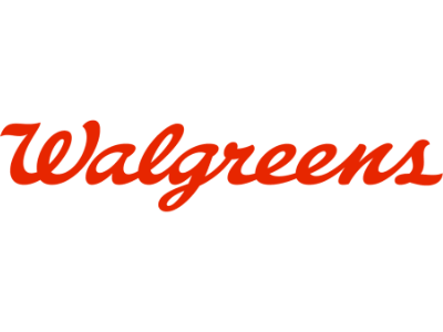 Walgreens logo in red cursive font representing the popular pharmacy and retail chain.
