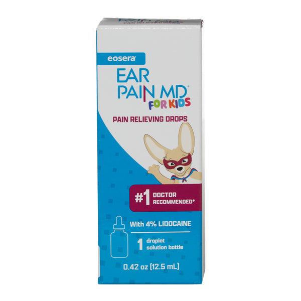 eosera EAR PAIN MD for Kids - Pain Relieving Drops with Lidocaine, Age 2+, Drops for Ear Pain, 12.5 mL