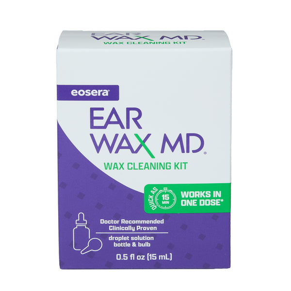 eosera EAR WAX MD Kit - Ear Wax Cleaning Drops and Bulb Kit, Dropper Bottle, 15 mL