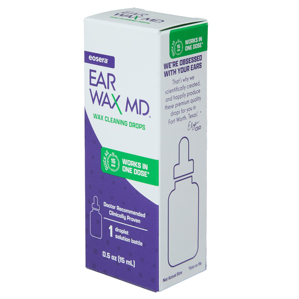 eosera EAR WAX MD - Ear Wax Cleaning Drops, Dropper Bottle, 15 mL