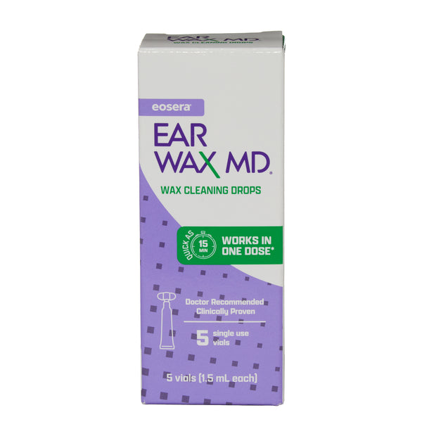 eosera EAR WAX MD - Ear Wax Cleaning Drops, Single Use Treatment Vials, 5-ct