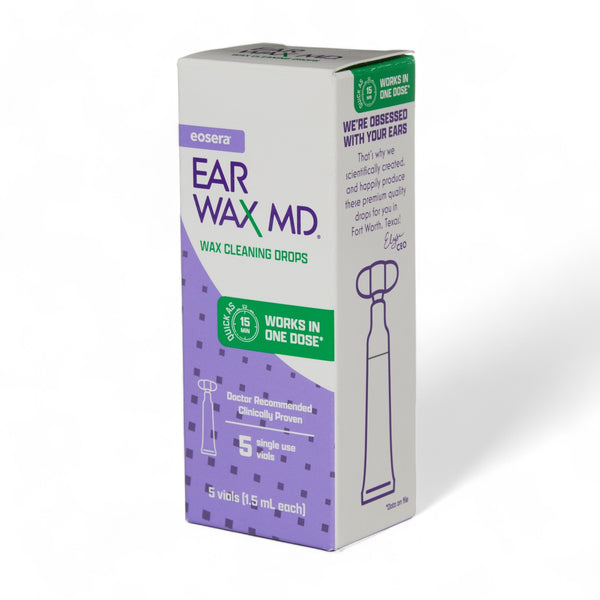 eosera EAR WAX MD - Ear Wax Cleaning Drops, Single Use Treatment Vials, 5-ct